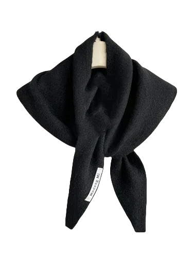 YJHLY Bufanda Bufanda Triangular De Punto Bufanda De Punto Pañuelo De Cabeza Femenino Bufanda De Punto Térmica Multifuncional Bufanda De Punto-Black