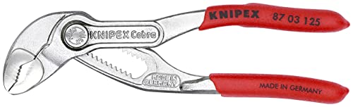 Image of KNIPEX 87 03 125 Cobra hightech water pump pliers chromeplated, nonslip and plasticcoated, 125 mm