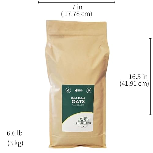 StoreHouse Foods Quick Rolled Oats - Make a Hearty, Healthy Breakfast in as Few as Three Minutes - Superior Taste and Texture, 3 kg, Product of Canada (Pack of 1) 3 kg bag - Image 3