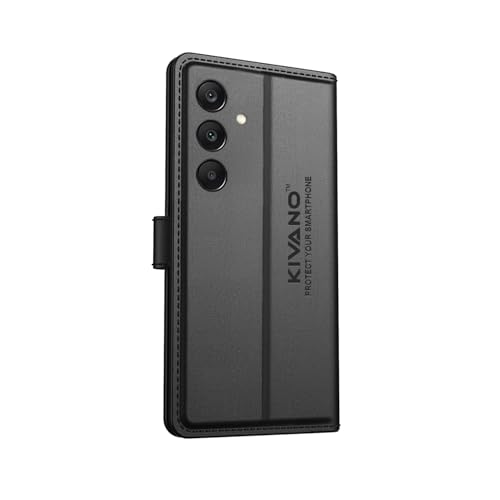 Image of Compatible with Samsung Galaxy A35 5G / Samsung Galaxy A55 5G Flip Cover | Leather Finish | Inside Pockets & Inbuilt Stand | Shockproof Wallet Style Magnetic Closure Back Cover Case