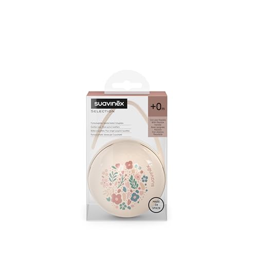 Miniatura 6 de Suavinex, Portachupete Para Bebé, Para Llevar 2 Chupetes De Forma Independiente, Con Asita Para Colgar Del Bolso, Carro O Cuna, Caja Portachupetes, Funda Para Chupetes, Estuche, Wonder Flores Beige