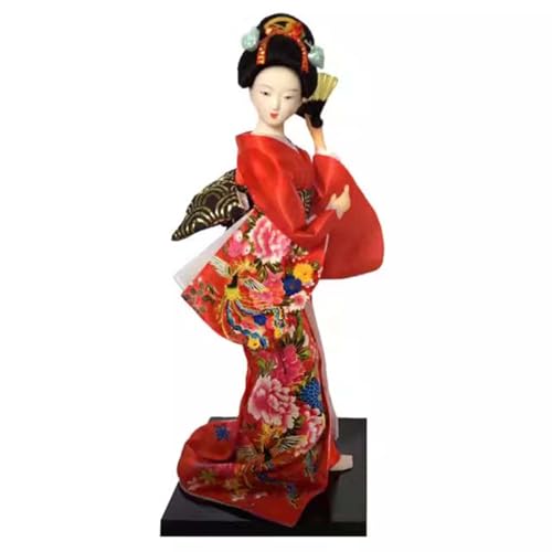 Koliyn Decoración Tradicional del hogar Estatua de muñeca Geisha Japonesa Kimono Rojo, colección destacada de geishas japonesas Maiki