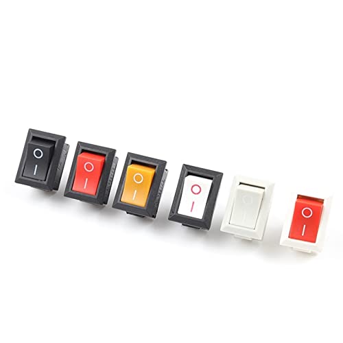 Interruptor KCD1 basculante de 2 pines y 21x15mm para control de encendido gris 5 piezas