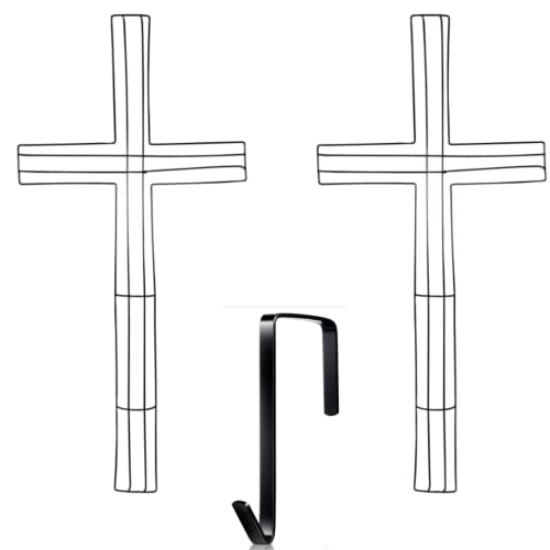 Cross Floral Wire Wreath Bundle With 2 Frames And 1 Over The Door Hook Hanger - Arts, Crafts, Home Decoration, Diy, Christmas, Holiday, Macramé #TOP4