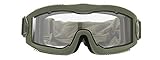 Lancer Tactical AERO 3mm Thick Dual Pane Lens Eye Protection Safety Goggle System ANSI Z87 1 Rated Industry Standard Panel Ventilated w/Anti-Scratch Shield Fully Adjustable (OD Green/Clear)