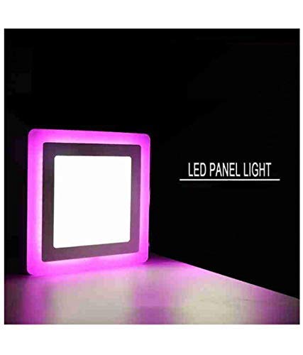 16 Watt LED Side Pink Square Panel Light Ceiling 3D Effect Lighting (Double Color) (Pack of 02) | led Panel Light | 16w led Panel Lights for Ceiling | pop led Light | pop led Light | 4