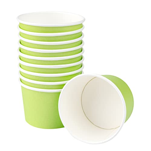 Image of Coppetta 4 Ounce Dessert Cups, 200 Disposable Ice Cream Cups - Lids Sold Separately, Heavy-Duty, Green Paper Frozen Yogurt Bowls, For Hot And Cold Foods, Perfect For Gelato Or Mousse - Restaurantware