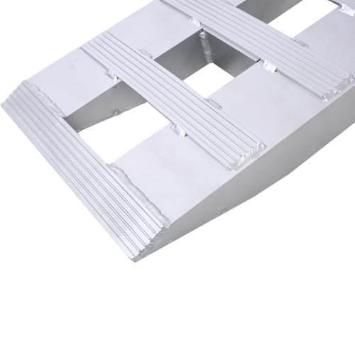 Par de rampas de aluminio plateadas 84" x 14" para motos miniatura 7