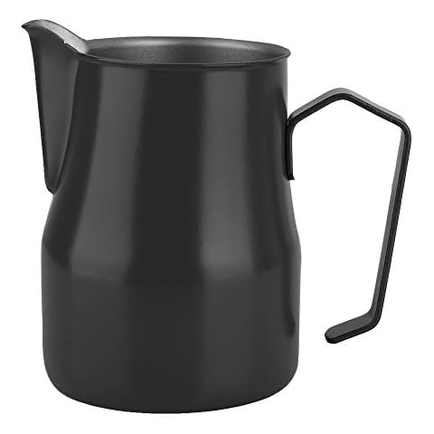 Stainless Steel 750ml Easy to Clean Coffee Jug, Coffee Pitcher, Milk Tea Shop for Coffee Shop(Black) Cover