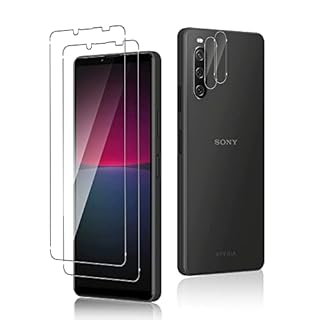Funrae [2+2 Pièces Verre Trempé pour Sony Xperia 10 IV 5G + Caméra Arrière Protecteur, [9H Dureté] Sans Bulles, Anti-Rayures, HD Ultra Résistant Film Protection écran Vitre Trempé - Transparent