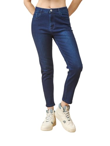 Image of Lyra Women's Mid-Rise Slimfit Ankle Length Jeans|Stretchable Fabric for Comfort|Trendy & Stylish Denim