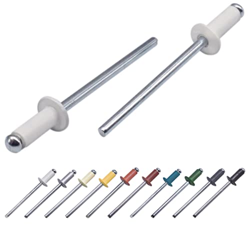 Rivets aveugles peints 4,0x8 mm blanc RAL 9010 tête bombée - 500 pcs - 2