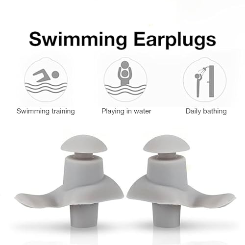 Image of Silicone Swimming Waterproof Soft Ear Plugs Reusable Anti-Noise Dust-Proof Water Diving Sports Earplugs Grey One Size