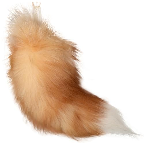 Cola de Pelo Parcial Cola Peluda para Cosplay Fiesta Disfraz para niños Adultos Disfraz Gato con Botas 15.75 Pulgadas Cola de Animal Pelusa de Piel sintética Real Oro