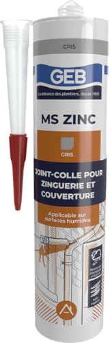 GEB MS ZINC Mastic polymère pour collage et étanchéité en couverture et...