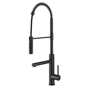 Kraus artec pro commercial style pull down single handle kitchen faucet with pot filler in matte black kpf 1604mb  urban country home decor