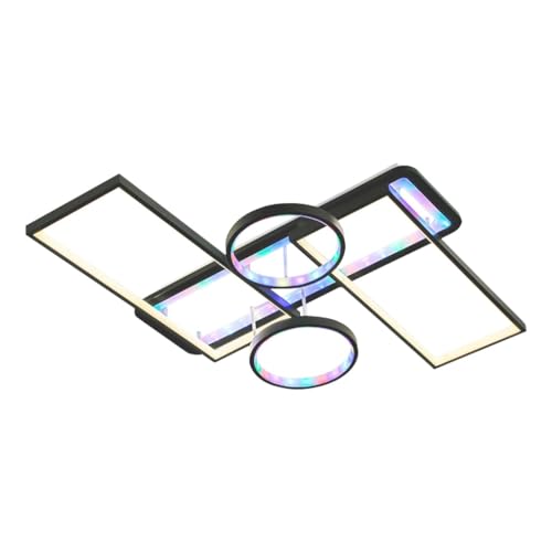 Plafonnier LED rectangle moderne YUPIN RGB dimmable à télécommande pour salon - 2