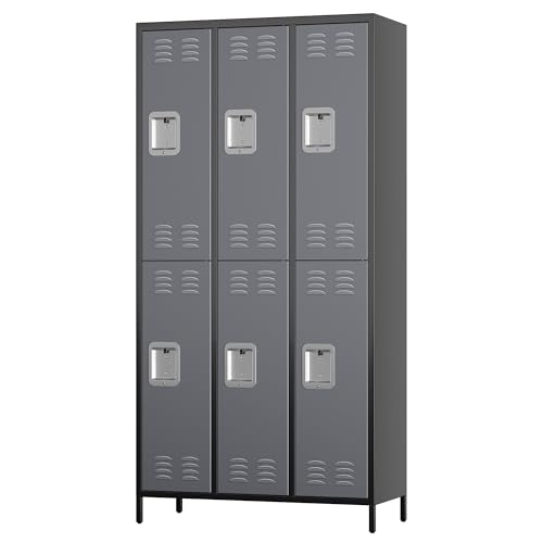 SUXXAN 6 Doors Metal Locker Combination with 18 Hooks