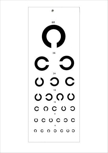 Image of EEP || Professional Eye Test Chart Set || 4 Charts - Snellen Alphabet, E Type, C Type, Number Format || Vision Testing Charts || White