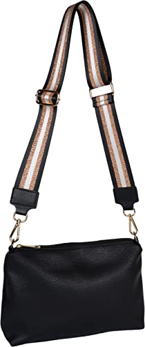 styleBREAKER Wide bag shoulder strap adjustable with metallic stripe pattern, change bag strap, mobile phone strap - Image 4