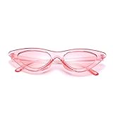 Clout Brille Vintage Cat Eye Kleine Dreieckige Sonnenbrille Mod Style UV-Schutz Kurt Cobain Gläser (Pink)