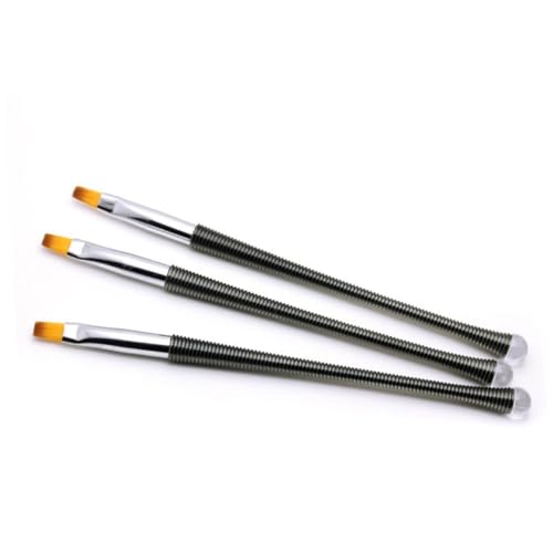 MUSISALY 3Pcs Nail Art Pen Black Gel Brushes for Manicure Includes for Drawing Fine Details Patterns and DIY Nail Designs