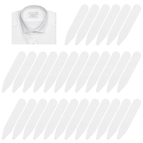 Heyumybit 30 Piezas Ballenas de Cuello de Camisa de Plástico, Camisa de Cuello Rígido, Impermeable e Invisible para Hombres