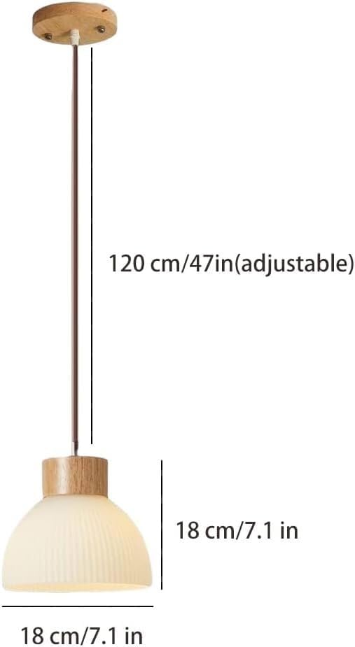 北欧風シンプルログガラスシャンデリアシングルヘッド吊り下げランプレストランベッドサイドランプ