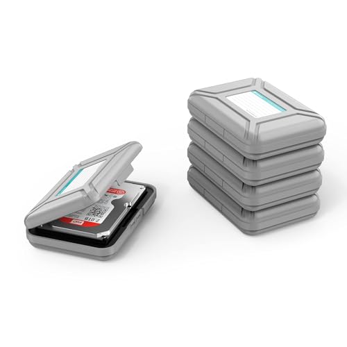 5-Pack Yottamaster 3.5 Inch Portable HDD Case/External Hard Drive Case -Gray