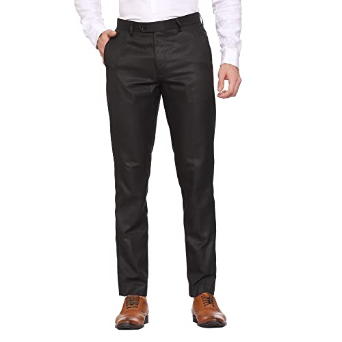 Image of MALENO Men's Diamond Textured Regular Fit Trouser | Soft and Breathable Fabric | Trousers for Office, Party