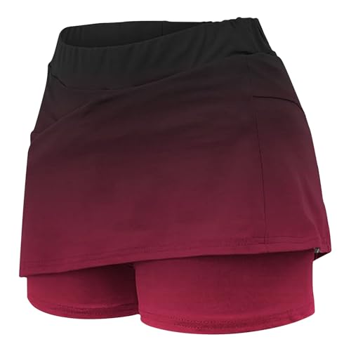 Girls Gradient Tennis Skirts with Shorts, Casual High Waisted Mini Flare Skater Skirt A-Line Skorts for 2-14 Years4