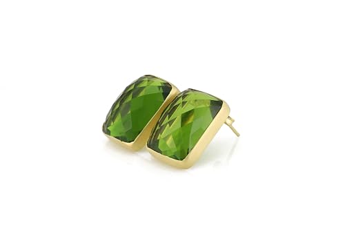 Boucles d'oreilles péridot rectangulaires, finis les bijoux ternes