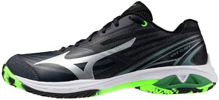 MIZUNO Unisex Adult Wave Claw 4 Badminton Shoes, black/green, 6.5