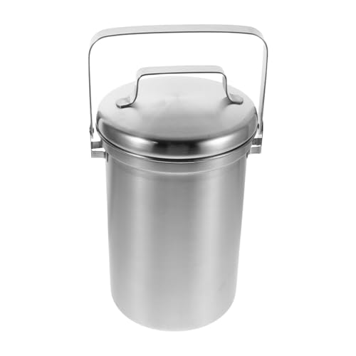 CAXUSD Seau à Compost de Cuisine INOX avec Couvercle Hermétique Poubelle de Comptoir pour Déchets Alimentaires Récipient Métallique pour Compostage Intérieur