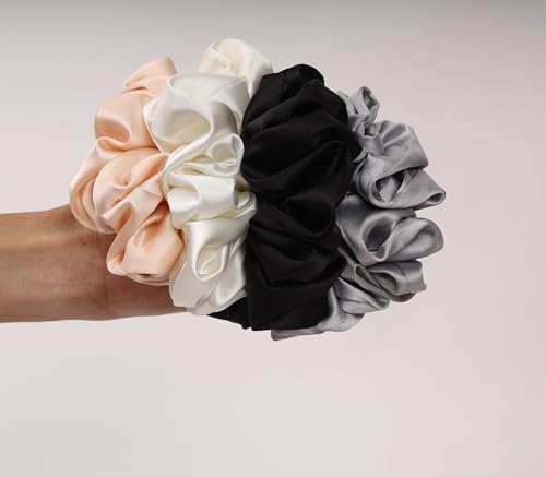 Image of Satin Silk Scrunchies for Women or Girls, Scrunchies Hair Ties, Ponytail Holder, Women Hair Accessories, Elastic Hairbands, Best Gift for Wife, Friends, Mom, Sister