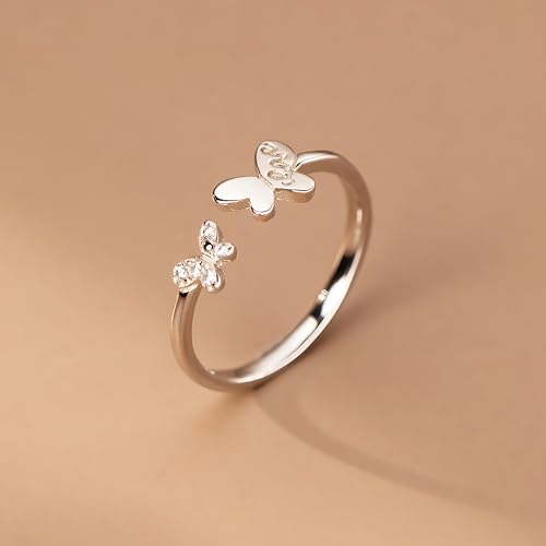 Bague papillon argent sterling réglable, cadeau idéal dames - 4