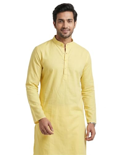 Image of Multi Colored Cotton Plain Men's Ethnic Kurta Only