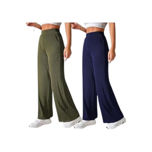 Image of GRECIILOOKS Women's Parachute Cargo Pants - High Waist Flared Korean Trousers| Trendy Casual Wear for Daily & Travel Use (Available in Plus Size)