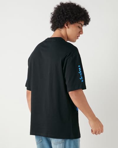 Image of Bewakoof X Marvel Venom Men's 100% Cotton Graphic Print Oversized Fit Half Sleeve Round Neck T-Shirt | Casual Wear | Street Wear | Oversized t Shirt for Men Cotton | Baggy