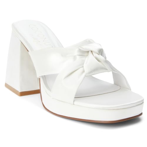 Coconuts by Matisse Womens Esme Platform Block Casual Sandals Casual High Heel 3" & Up - White2