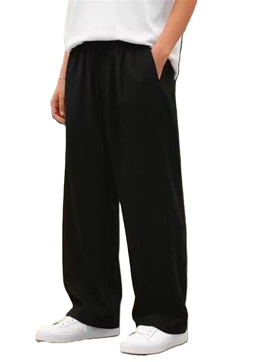 madagala Men Loose Fit Track Pants Polycotton Fabric Elastic Waist Pockets Comfortable Gym Running Workout Casual Lounge Bottoms-picture-35