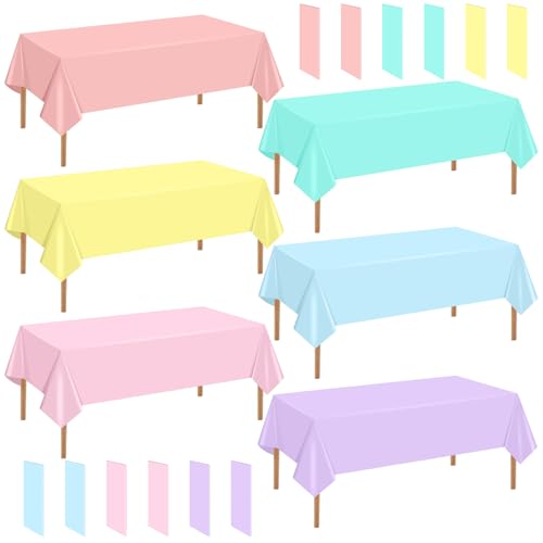 mwellewm 12 Packs Pastel Table Cloths for Parties...