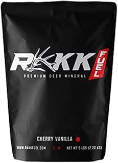 Rakk Fuel Premium Deer Mineral - Cherry Vanilla Attractant and Vitamin Supplement to Maximize Antler Growth, Oil-Based Attractant, 5 Lb Bag