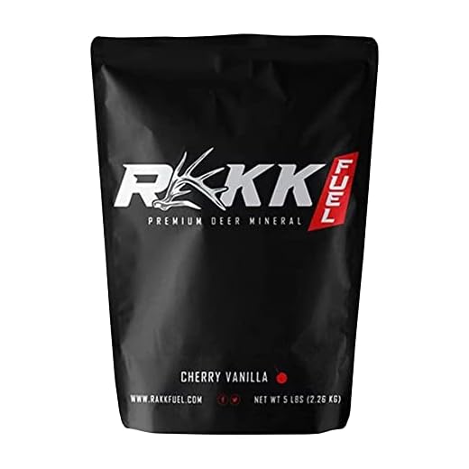 Rakk Fuel Premium Deer Mineral - Vitamin Supplement for Total Herd Health and Maximize Antler Growth - Dear Food with Cherry Vanilla & Oil-Based Attractant | 5 lb in a Bag