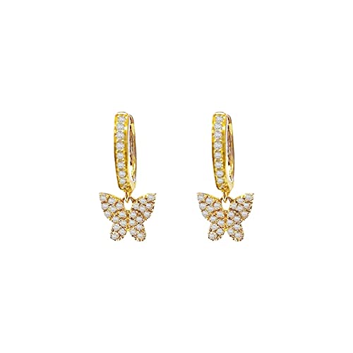 Boucles d'oreilles piercing papillon argent 925 sterling pendantes pour femmes