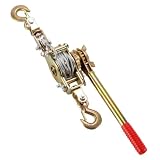 Colcolo kompakt Ratschen-Seilspanner Integrierte Rücklaufsperre, Handseilzug mit Ratsche, manuell, Hebelzug, für Baustelle, Handwerker, Doppel