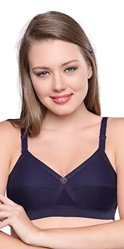 Image of TRYLO KPL Women's Cotton Non-Padded Bra Black /Black Currant /Butter SCOT /Coral /MARUN /Rasberry /Rose Gold /Nude /Sapphire /Skin /White 30 to 40 Available Cups C to I