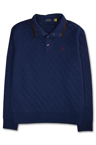 POLO RALPH LAUREN Mens Diamond Quilted Cotton Quarter Button Up Sweater,2