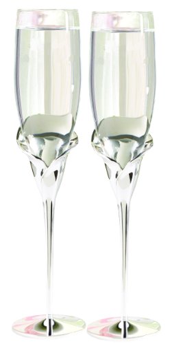 Hortense B. Hewitt Wedding Accessories Champagne Toasting Flutes, Calla Lily, Set of 2