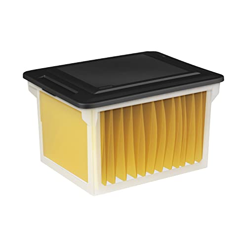 Sterilite 18689004 18.5" X 14" X 11" File Box Clear Base With Black Lid #TOP7